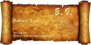 Bahis Iza névjegykártya